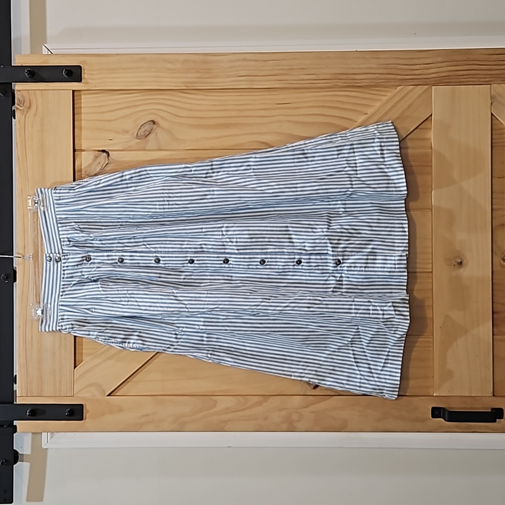NOS | Vintage 1993 Giatno Button Up Striped Skirt | Size 11/12